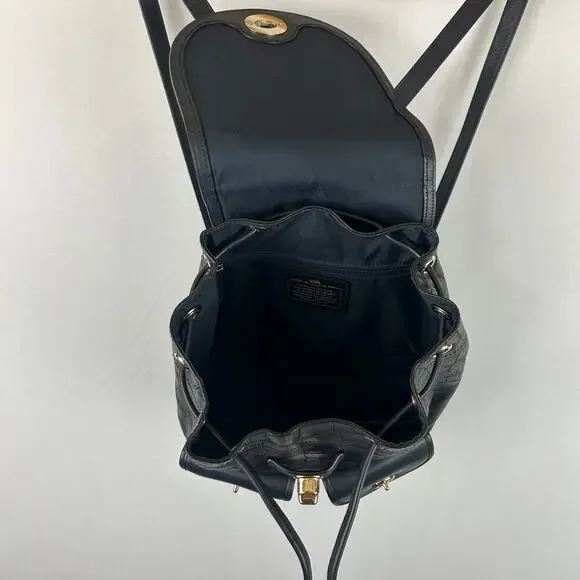 Coach Turnlock Rucksack Backpack Midnight Navy Blue Gator Print Bag Purse Coach | Bags | Coach Turnlock Rucksack Backpack Midnight  main image 3
